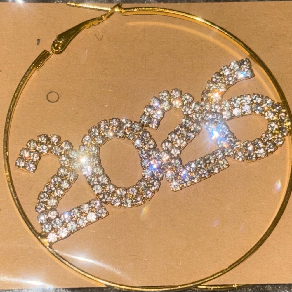 Gold 2026 Hoop Earrings